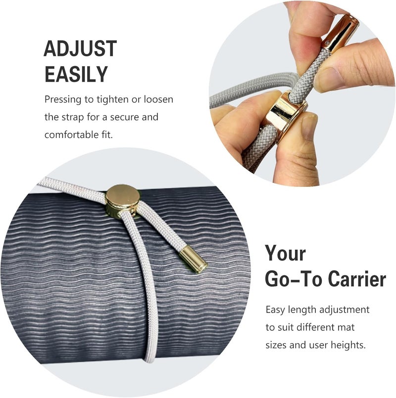 DAOSUN Yoga Mat Strap - 8MM Adjustable Paracord Carrier for Carrying Yoga Mats, Camping Pads & Blankets (Strap Only) - Image 4